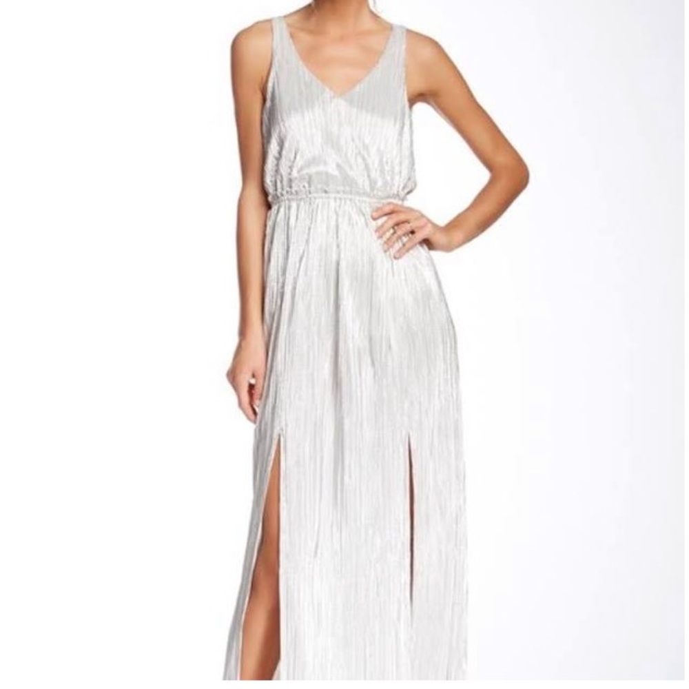BCBG Generation Silver Metallic Dress